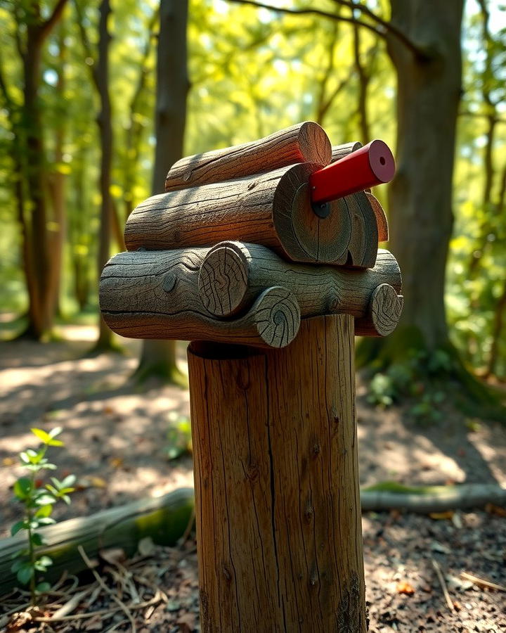 Rustic Log Mailbox Post