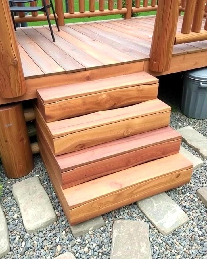 Rustic Log Steps