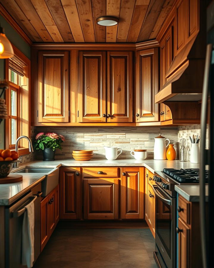 Rustic Maple Cabinets for a Cozy Feel