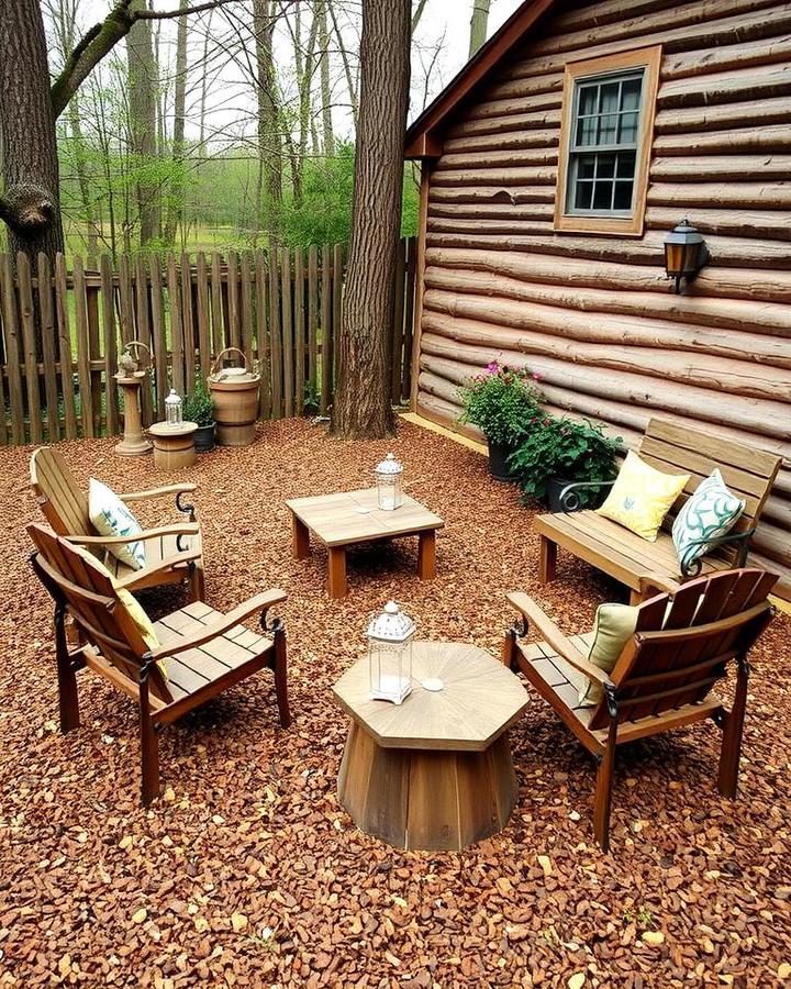 Rustic Mulch Patio