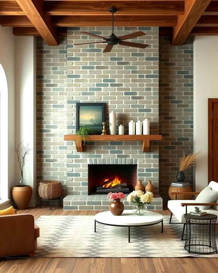 Rustic Olive Green Brickwork