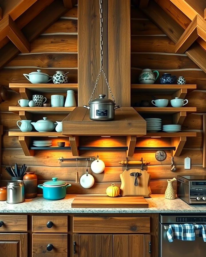 Rustic Open Shelving for Easy Access