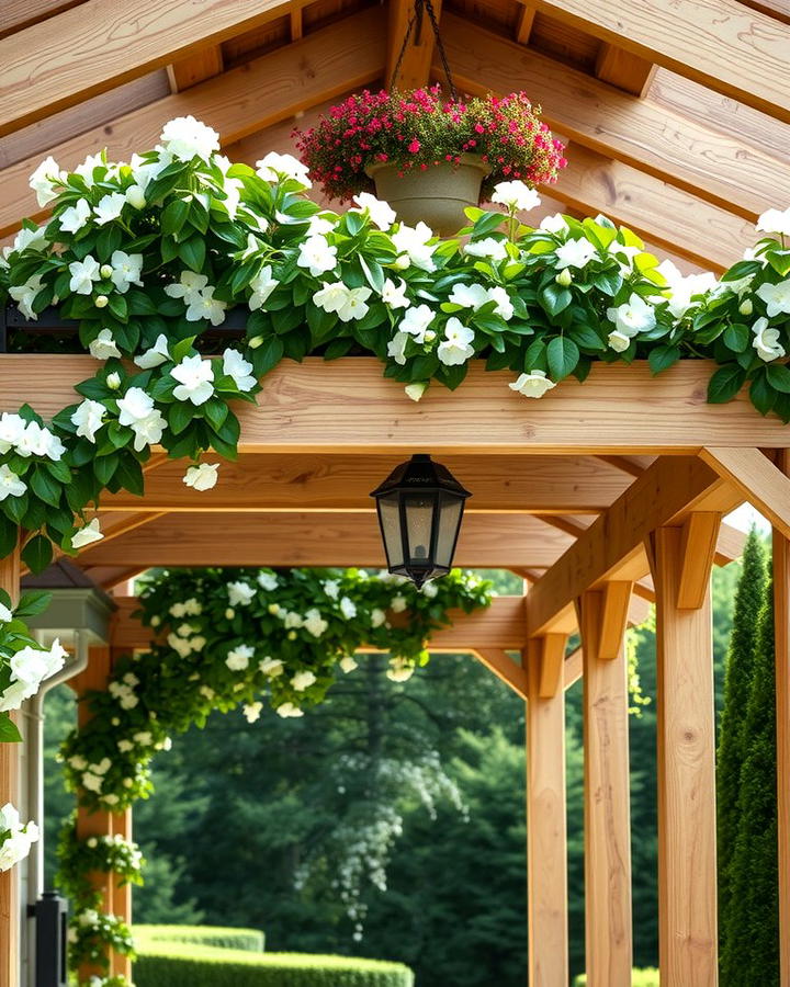 Rustic Pergola with Natural Vines