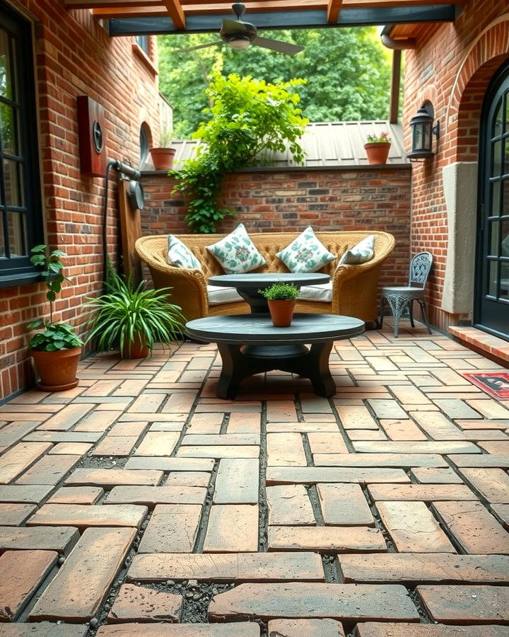 Rustic Reclaimed Brick Patio