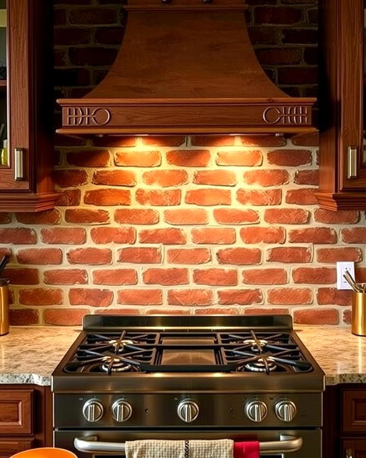 Rustic Red Brick Backsplashes