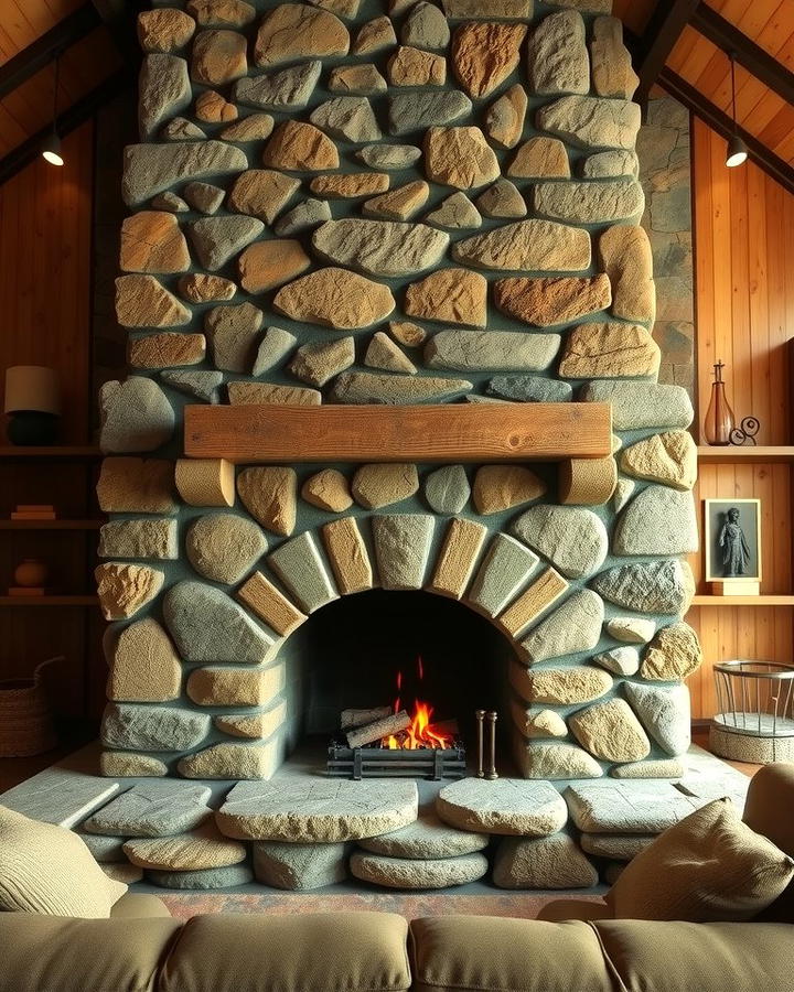 Rustic Stone Fireplace 2