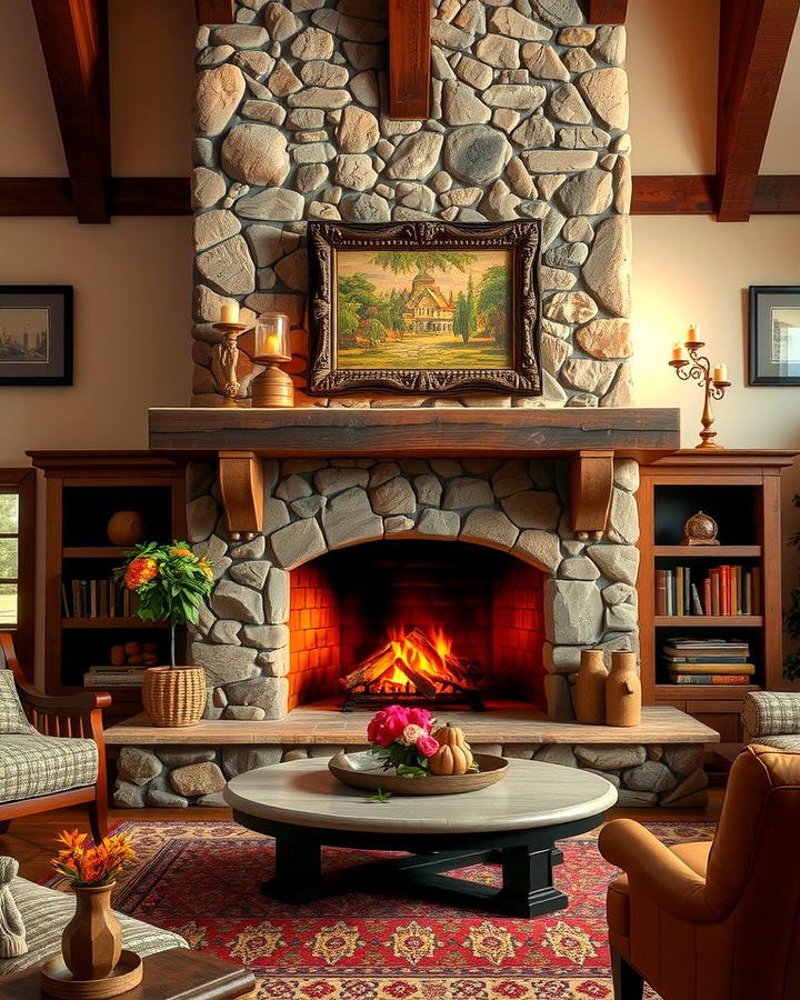 Rustic Stone Hearth