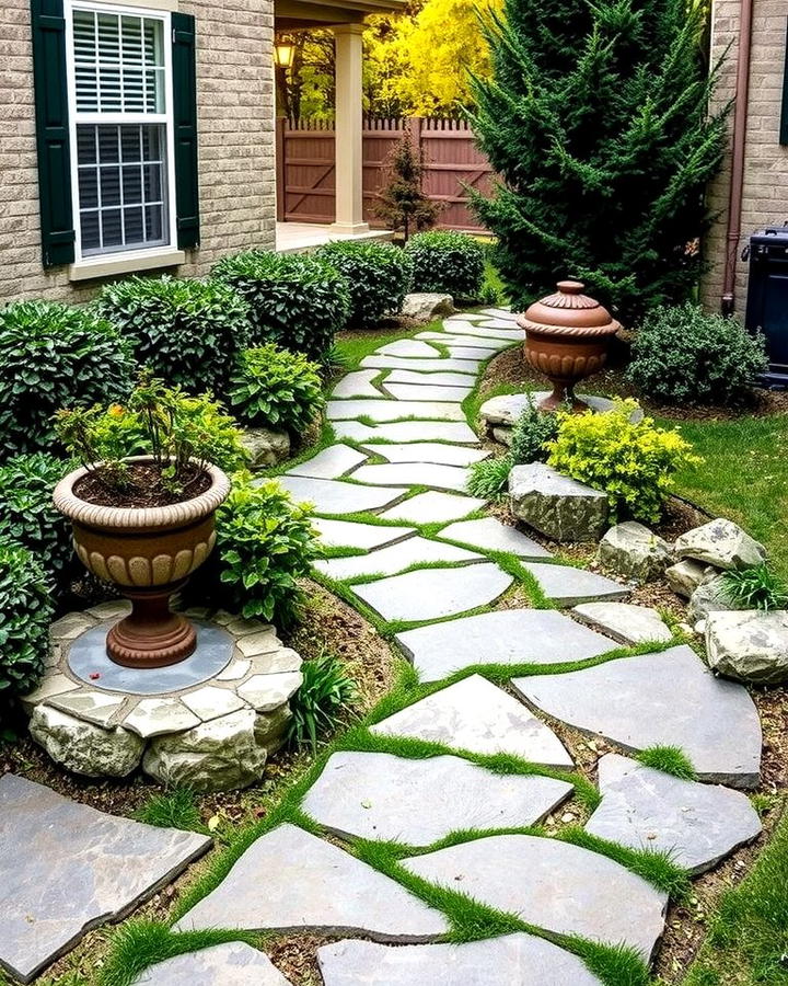 Rustic Stone Pathway Patio