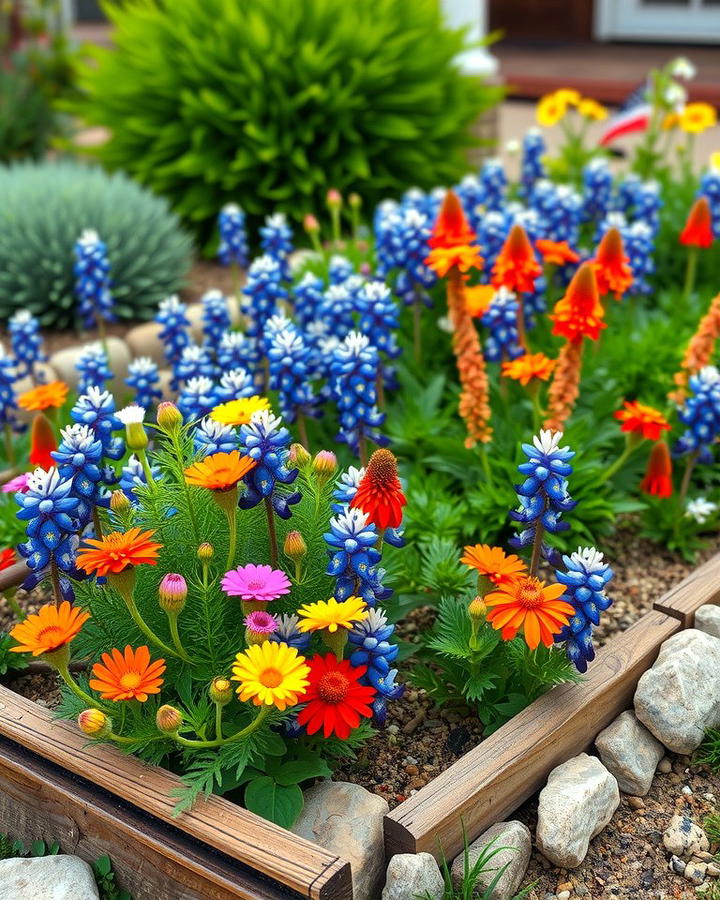 Rustic Texas Wildflower Bed