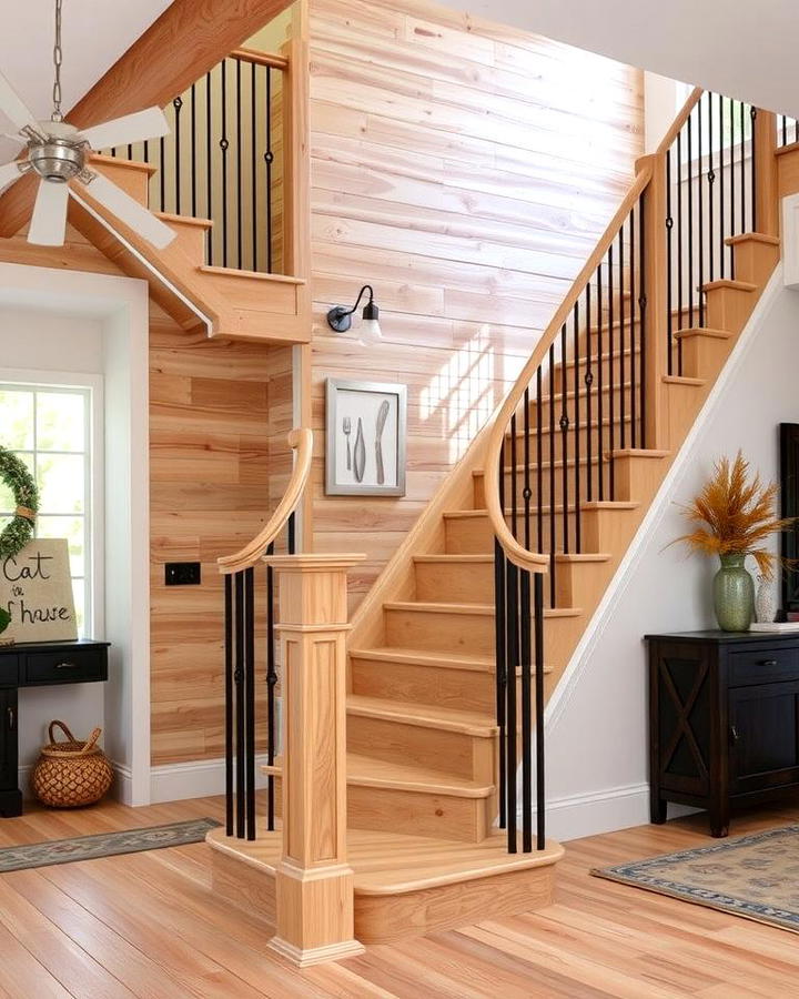 Rustic White Oak Staircase