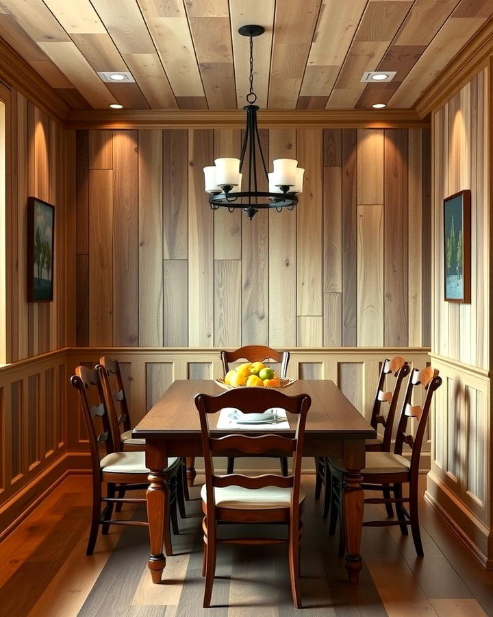 Rustic Wood Wainscoting for a Cozy Charm