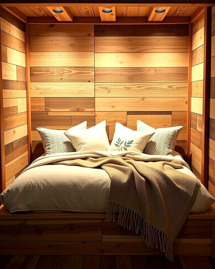 Rustic Wooden Bed Nook