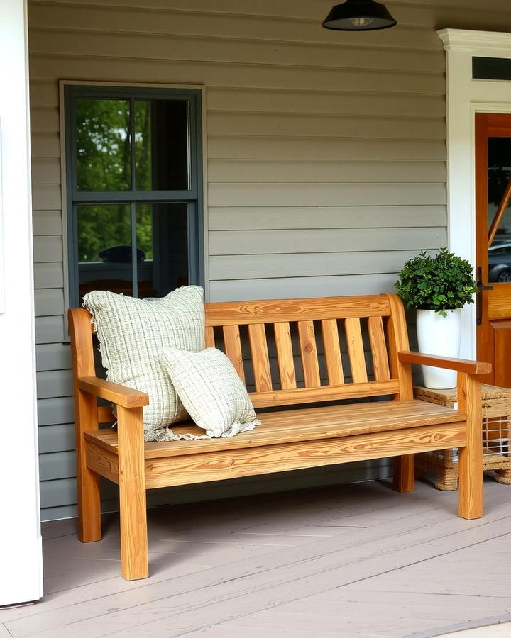 Rustic Wooden Bench Charm