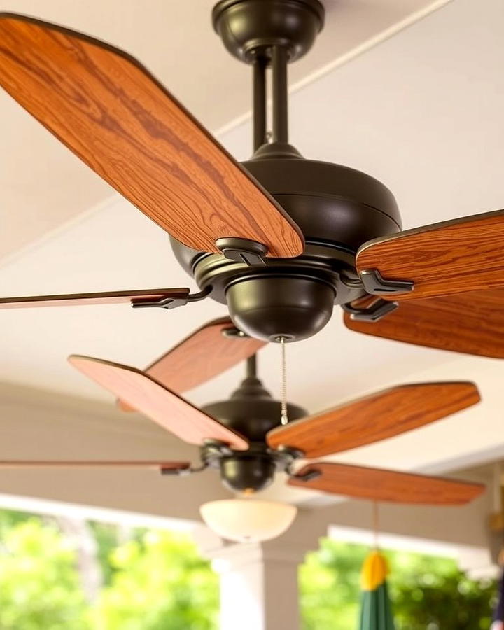 Rustic Wooden Blade Ceiling Fans