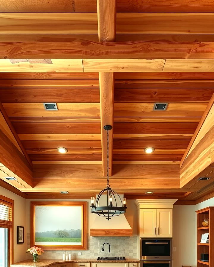 Rustic Wooden Coffered Ceiling