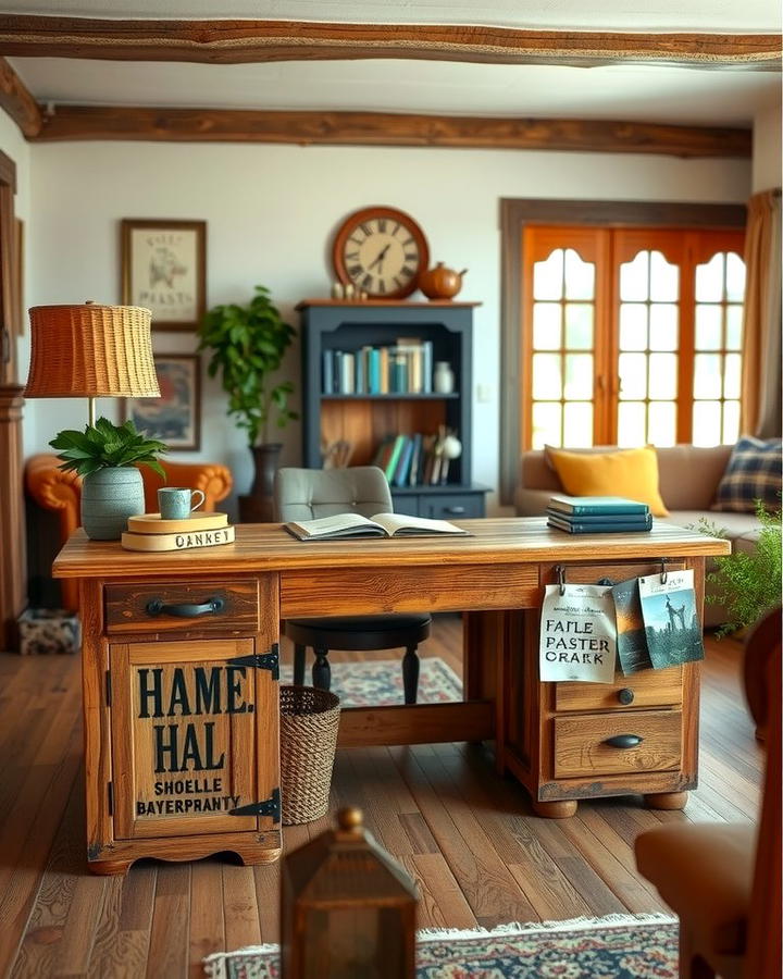 Rustic Wooden Desk