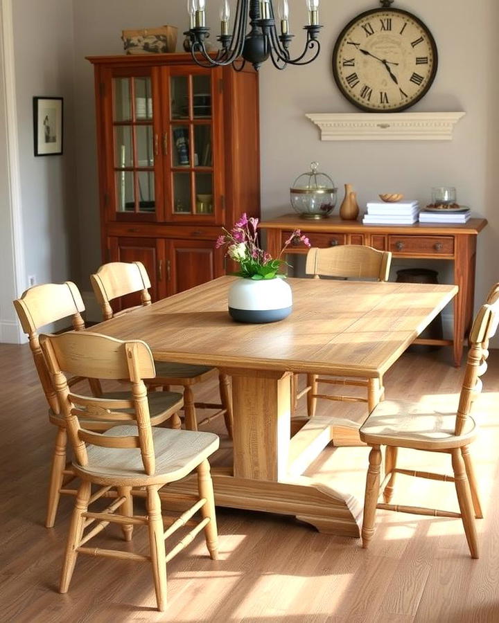 Rustic Wooden Dining Table as the Focal Point