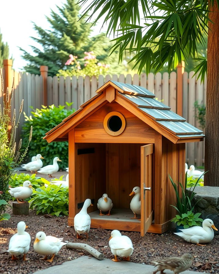 Rustic Wooden Duck House