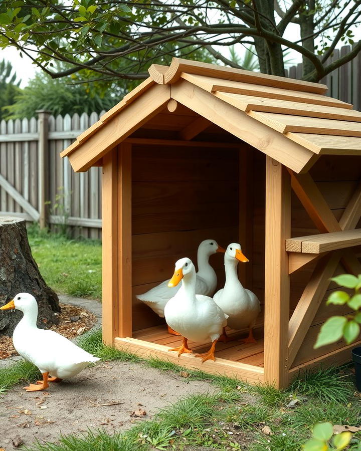 Rustic Wooden Duck Shelter