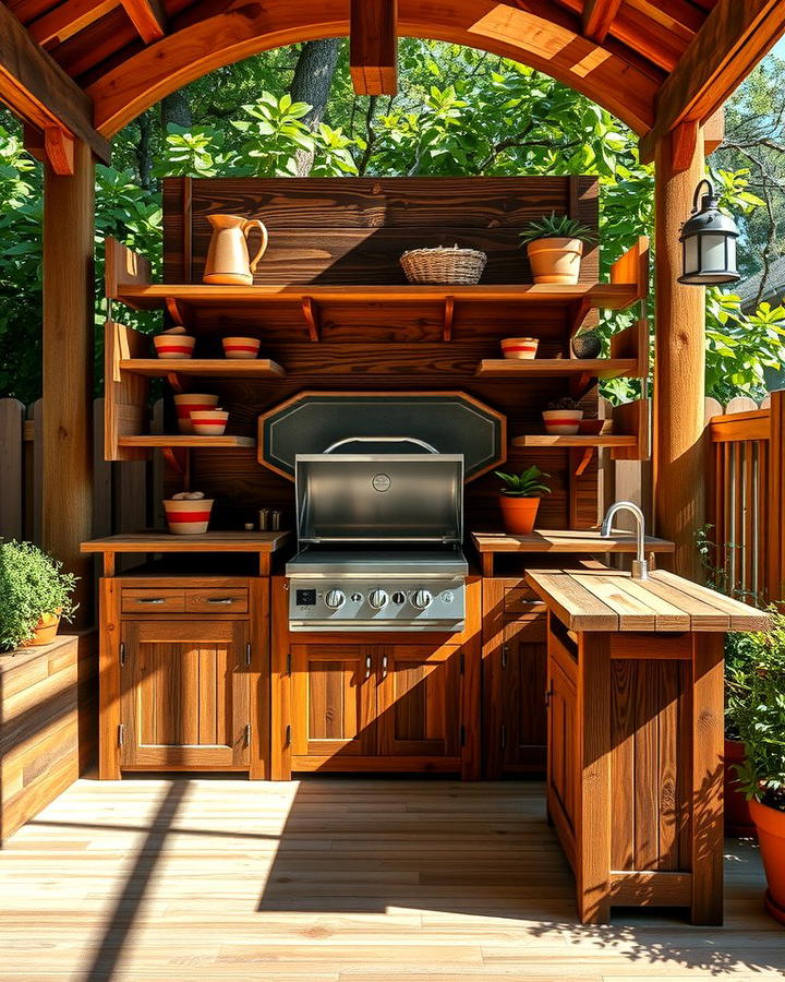 Rustic Wooden Grill Station 2