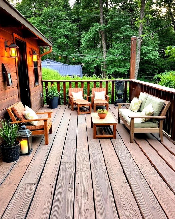 Rustic Wooden Ground Deck Design