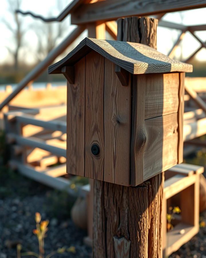 Rustic Wooden Mailbox Post