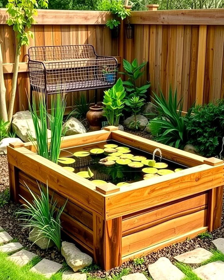 Rustic Wooden Raised Pond