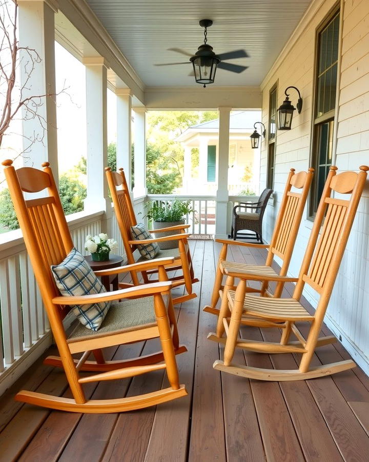 Rustic Wooden Rocking Chairs