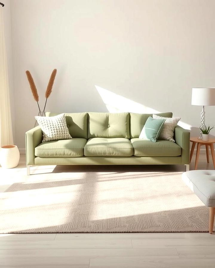 Sage Green Couch Paired with Neutral Tones