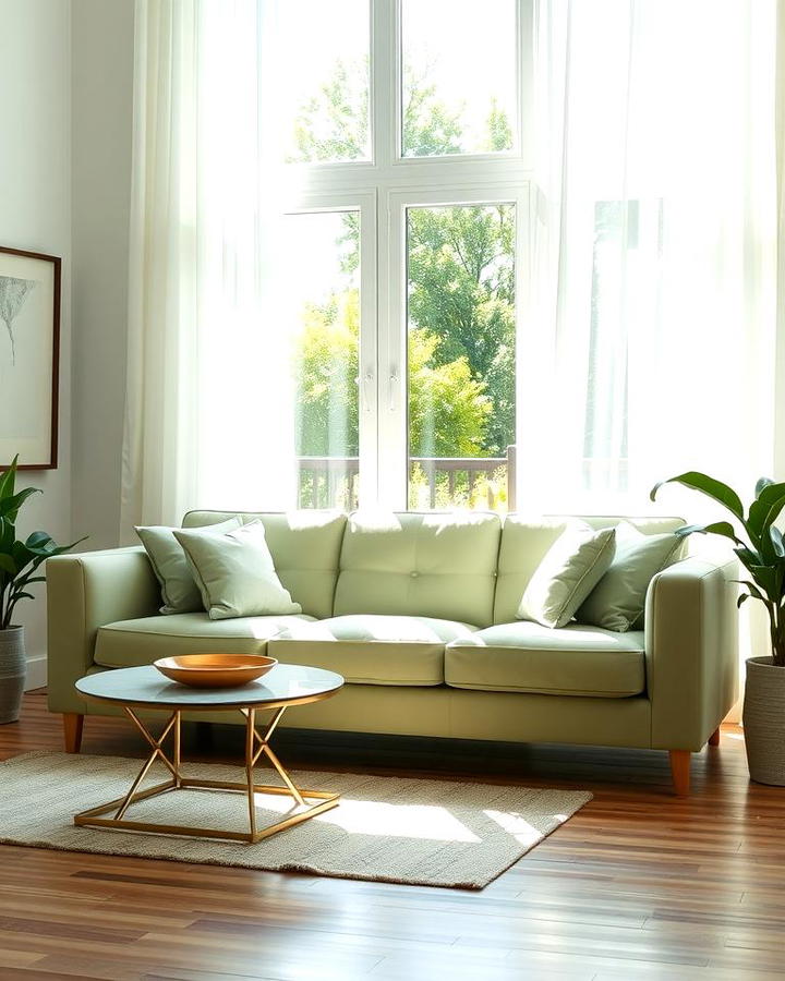 Sage Green Couch with Natural Light