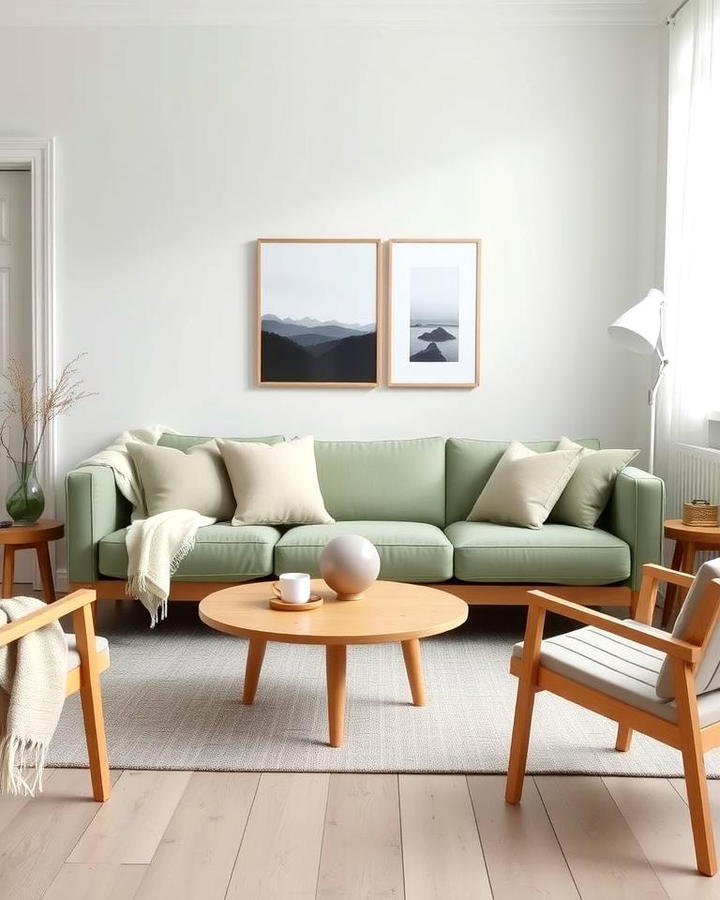 Sage Green Couch with Scandinavian Style