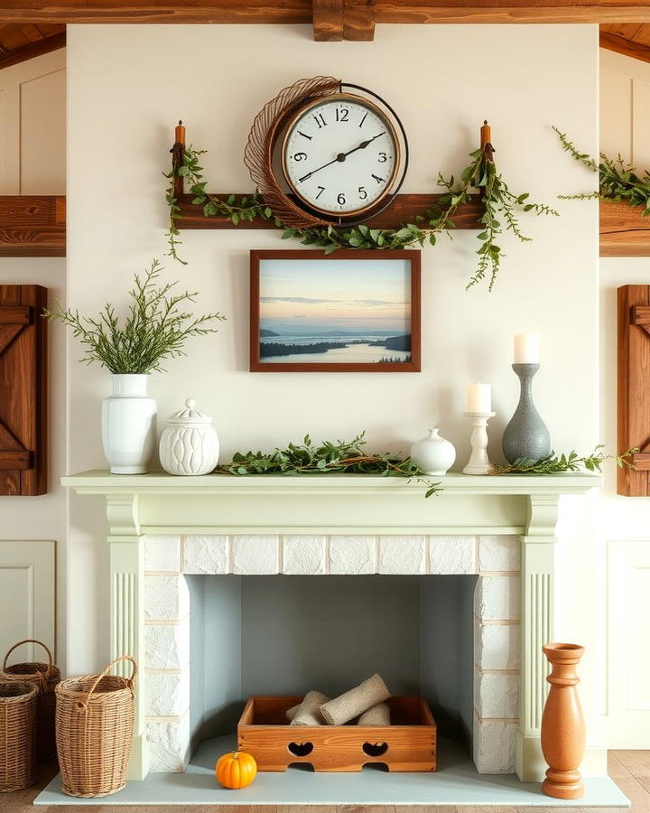 Sage Green Painted Mantel