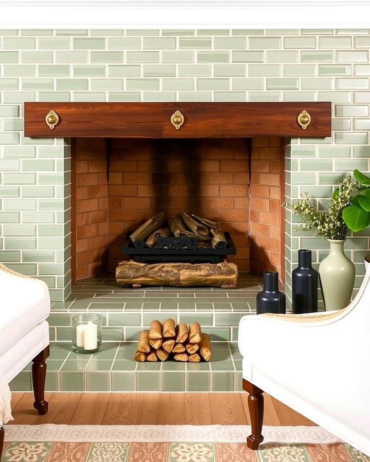 Sage Green Tile Surround