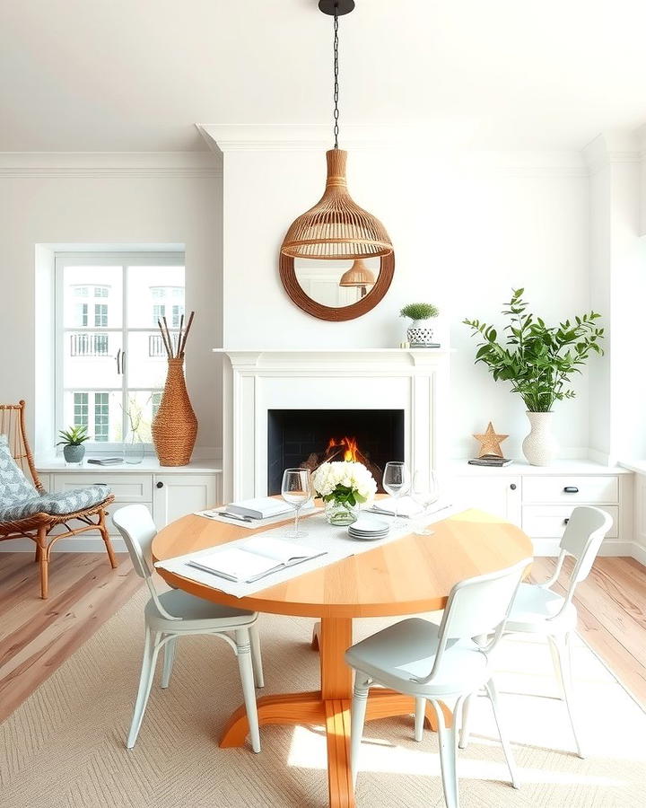 Scandinavian Design with a White Fireplace