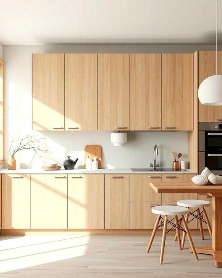 Scandinavian Inspired Maple Cabinets