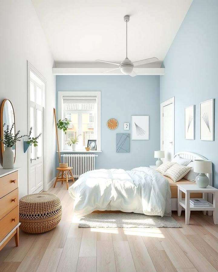 Scandinavian Light Blue Bedroom