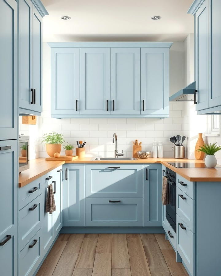 Scandinavian Style Light Blue Cabinets