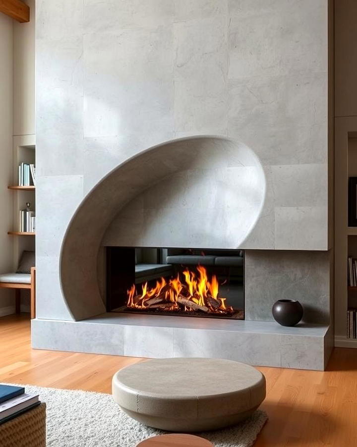 Sculptural Concrete Fireplaces