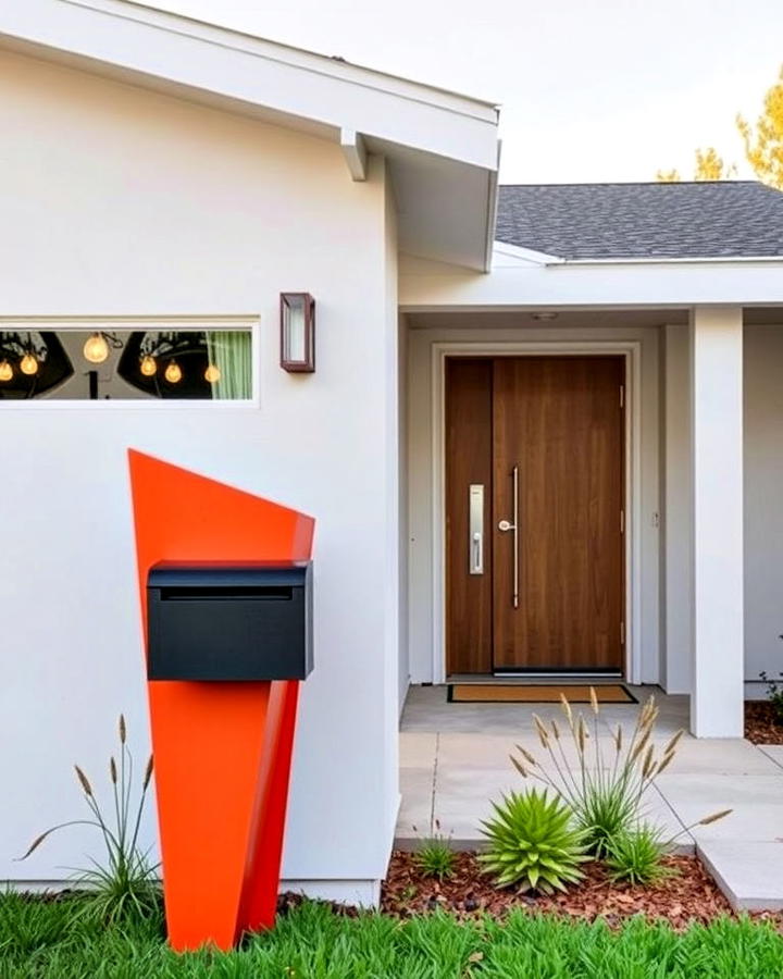 Sculptural Mailbox for Mid century Modern Exterior