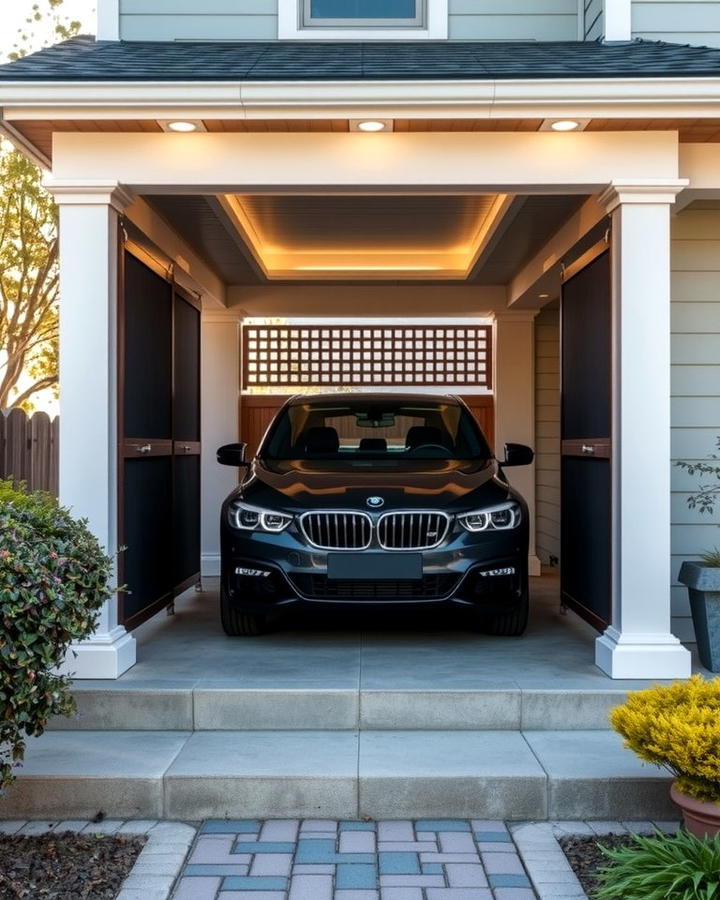 Semi Enclosed Car Porch