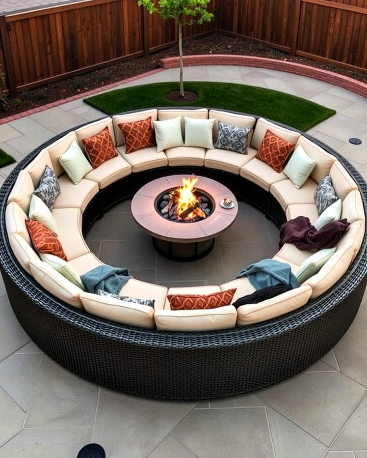 Semi circular Sofas for Fire Pit