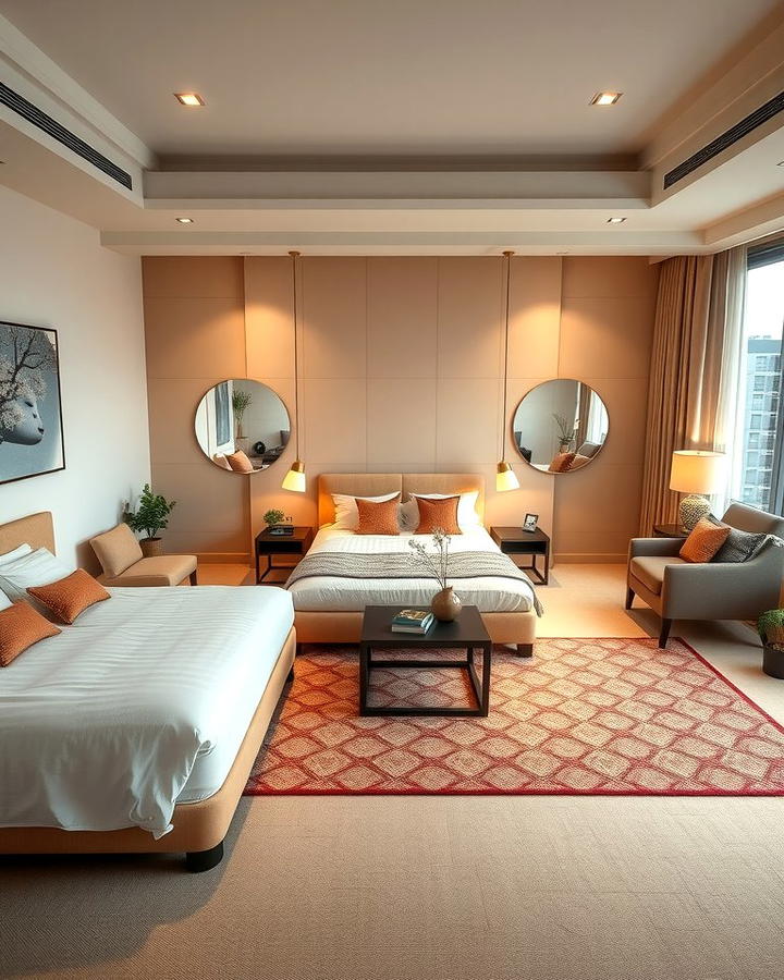 Separate Zones in a Spacious Bedroom