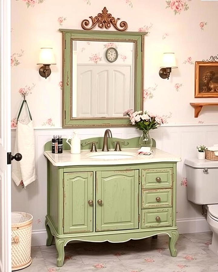 Shabby Chic Green Vanity