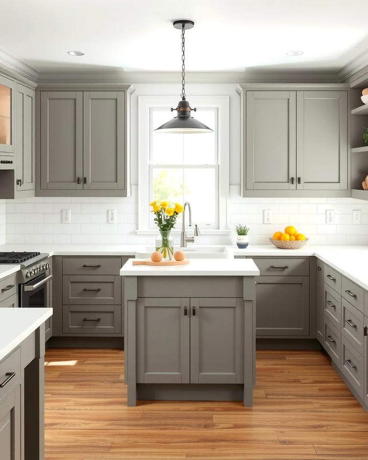 Shaker Style Gray Cabinets for Timeless Appeal