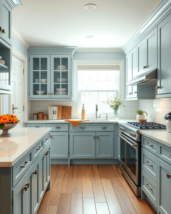 Shaker Style Light Blue Cabinets