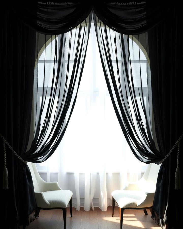 Sheer Black Curtains for Drama