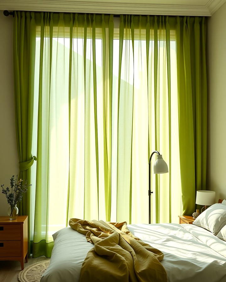 Sheer Green Drapes