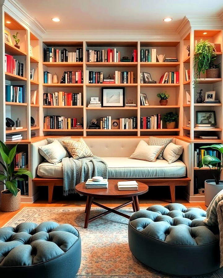 Simple Daybed With Built in Bookshelves