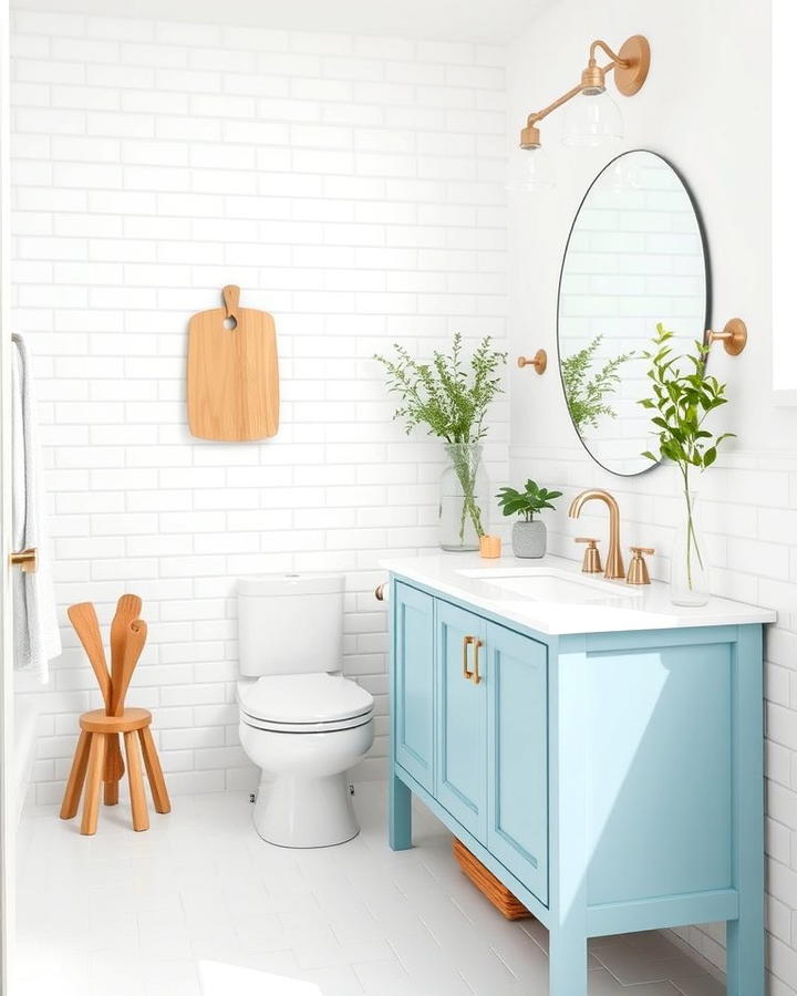 Sky Blue Vanity for a Bright and Cheerful Space