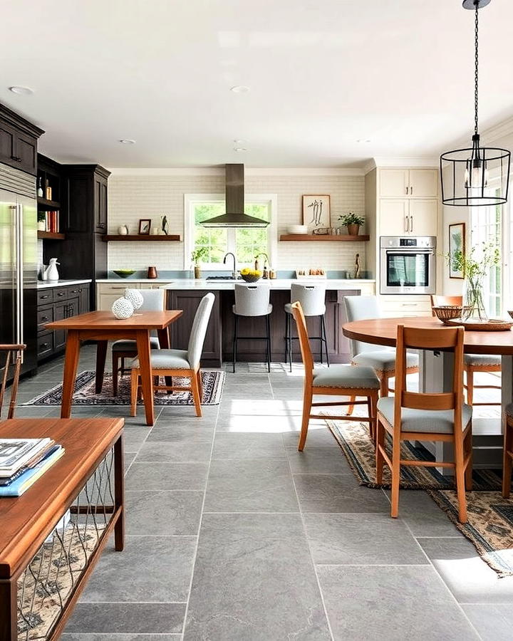 Slate Floor for Open concept Kitchen